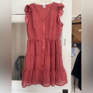 Button up vneck dress